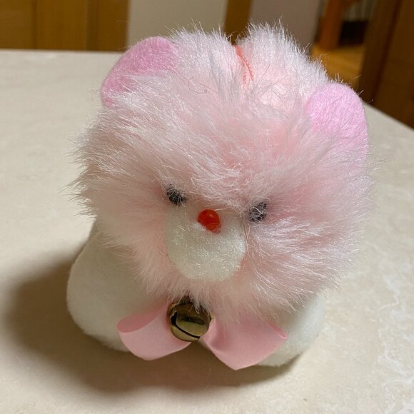2/$20, Vintage Plush Toy – Adorable White Furry Animal with Pink Face - Picture 2 of 7
